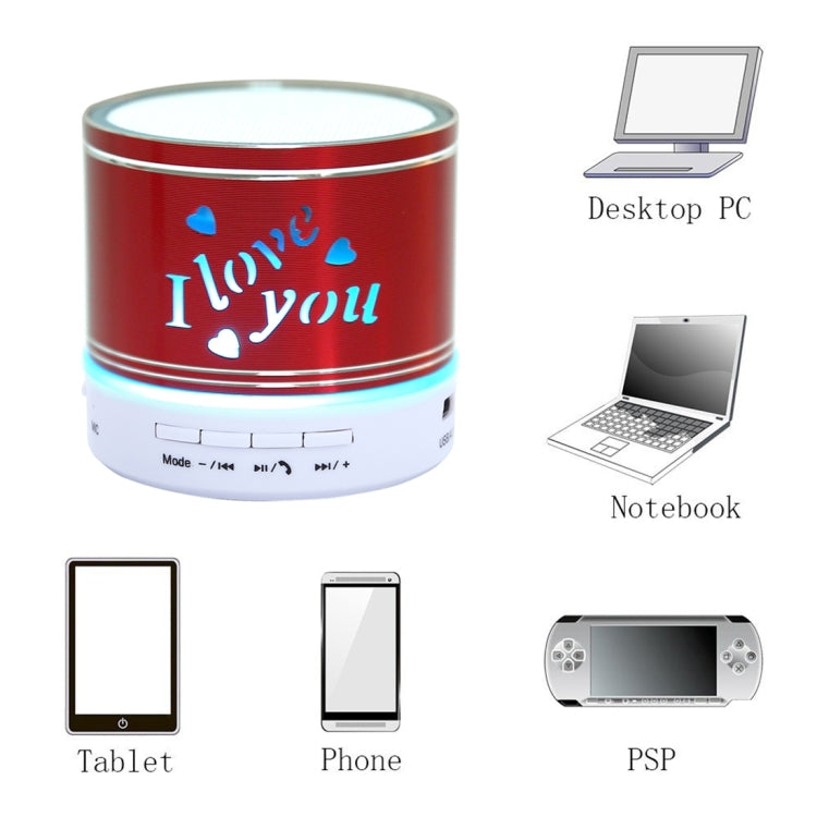 A9L Mini Portable Bluetooth Stereo Speaker with RGB LED Light, Built-in MIC, Support Hands-free Calls & TF Card & AUX