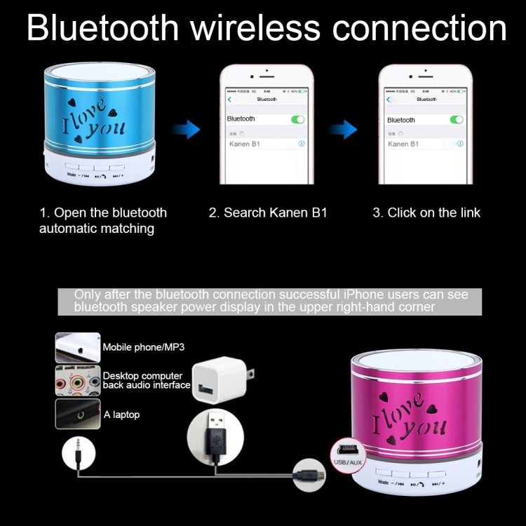 A9L Mini Portable Bluetooth Stereo Speaker with RGB LED Light, Built-in MIC, Support Hands-free Calls & TF Card & AUX