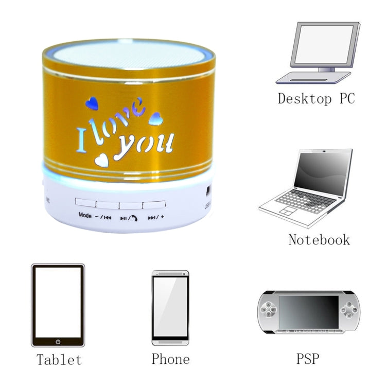 A9L Mini Portable Bluetooth Stereo Speaker with RGB LED Light, Built-in MIC, Support Hands-free Calls & TF Card & AUX