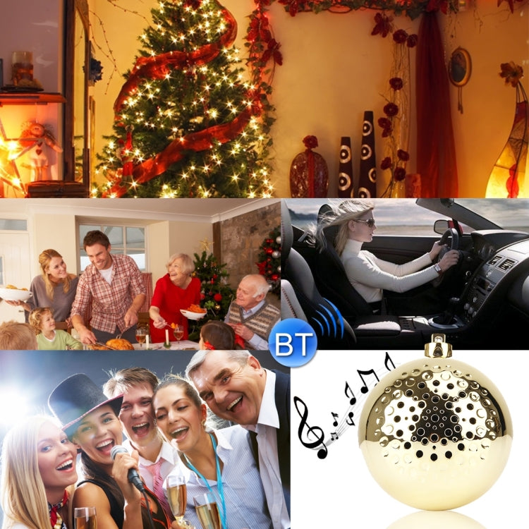 Lovely Hanging Circular Christmas Tree Tune Bluetooth Speaker Portable Wireless Stereo Subwoofer Audio Receiver, For iPhone, Galaxy, Sony, Lenovo, HTC, Huawei, Google, LG, Xiaomi, other Smartphones(Gold)