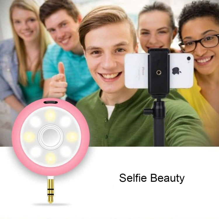 2 in 1 Mini Stereo Speaker + 8 LEDs Mini Night Using Selfie Flash Light with 3.5mm Audio Plug, For iPhone & iPad & Samsung & HTC & Sony & LG & Huawei & Xiaomi(White)