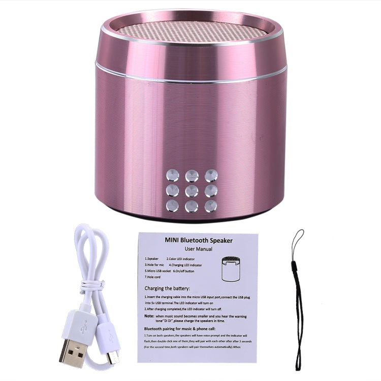 PTH-02 Portable True Wireless Stereo Mini Bluetooth Speaker with LED Indicator & Sling