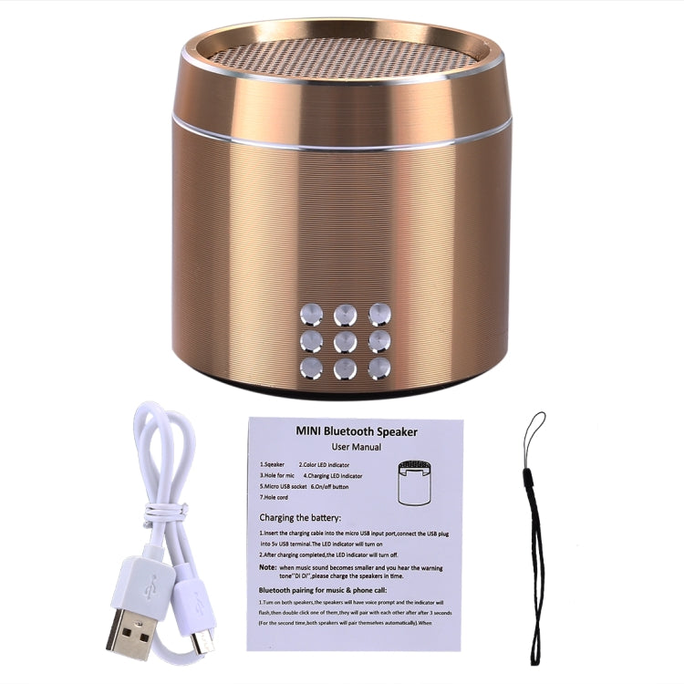 PTH-02 Portable True Wireless Stereo Mini Bluetooth Speaker with LED Indicator & Sling