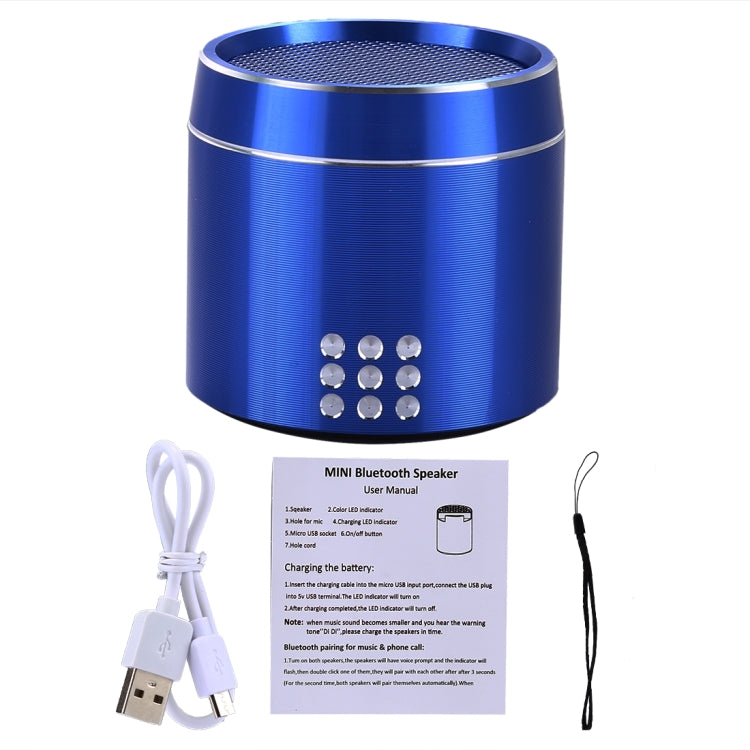 PTH-02 Portable True Wireless Stereo Mini Bluetooth Speaker with LED Indicator & Sling