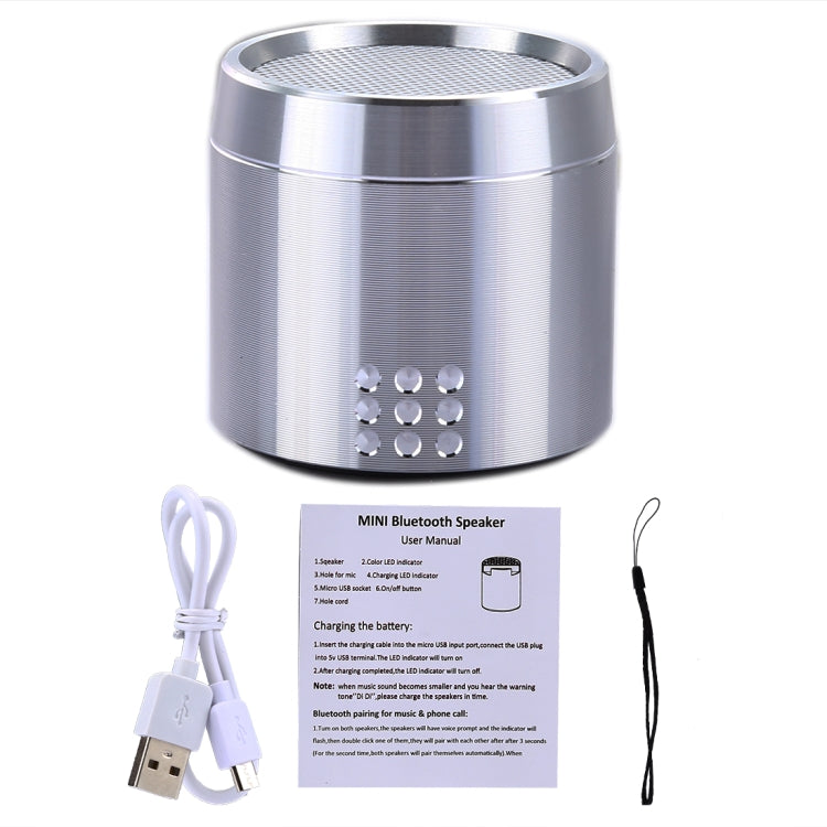 PTH-02 Portable True Wireless Stereo Mini Bluetooth Speaker with LED Indicator & Sling