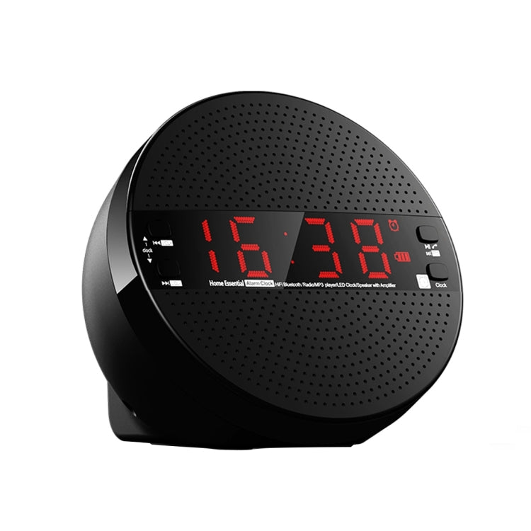 Multifunctional Mini Card Music Playback Bluetooth Speaker , with LCD Display, Support Time & Alarm Clock & TF Card & U-disk & Audio Out & FM Function(Black)