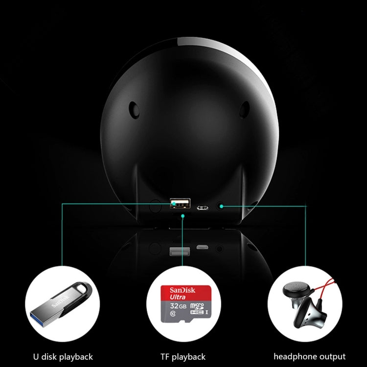 Multifunctional Mini Card Music Playback Bluetooth Speaker , with LCD Display, Support Time & Alarm Clock & TF Card & U-disk & Audio Out & FM Function(Black)