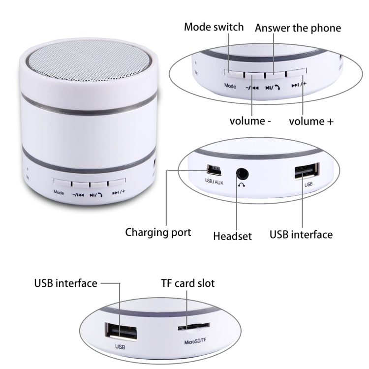 YX-S09U Multifunctional Mini Card Music Playback Bluetooth Speaker , with Color Light, Support Handfree Call & TF Card & U-disk & AUX Audio & FM Function & Earphone Out