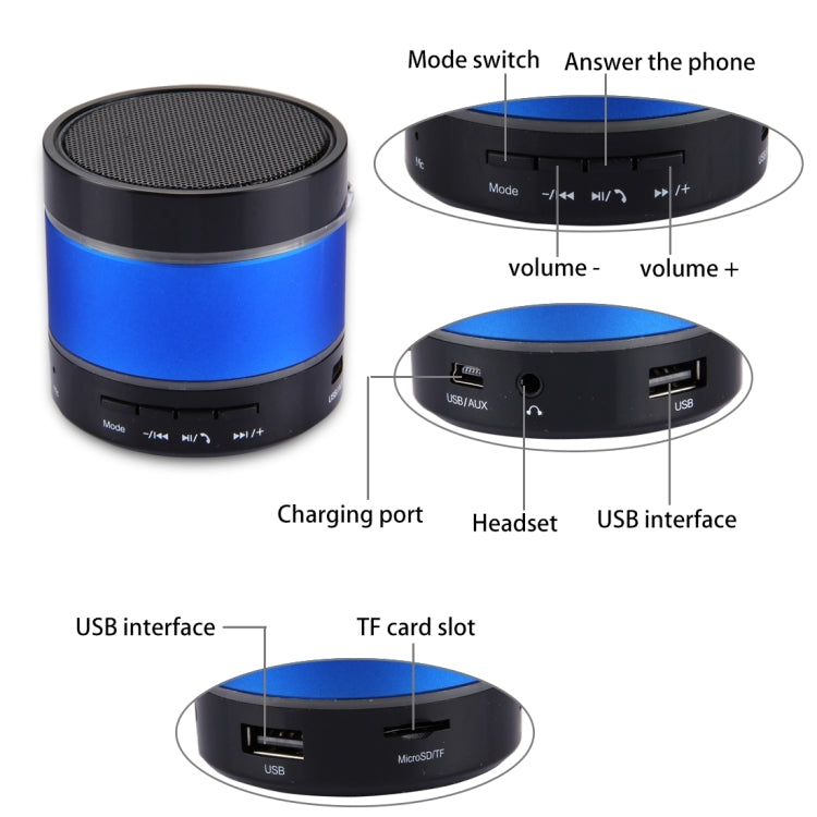 YX-S09U Multifunctional Mini Card Music Playback Bluetooth Speaker , with Color Light, Support Handfree Call & TF Card & U-disk & AUX Audio & FM Function & Earphone Out
