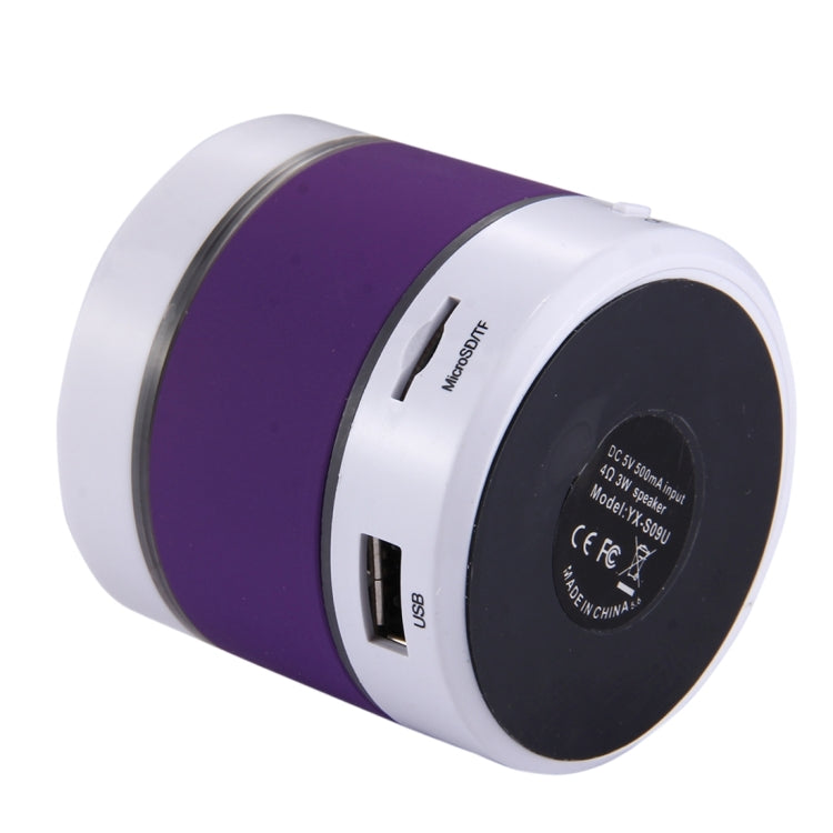 YX-S09U Multifunctional Mini Card Music Playback Bluetooth Speaker , with Color Light, Support Handfree Call & TF Card & U-disk & AUX Audio & FM Function & Earphone Out