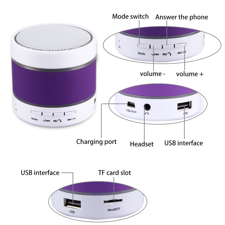 YX-S09U Multifunctional Mini Card Music Playback Bluetooth Speaker , with Color Light, Support Handfree Call & TF Card & U-disk & AUX Audio & FM Function & Earphone Out