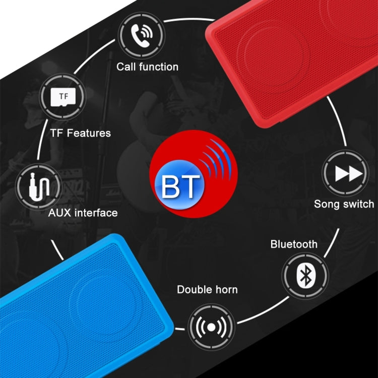 SC209 Multifunctional Card Music Playback Bluetooth Speaker, Support Handfree Call & TF Card & U-disk & AUX Audio & FM Function(Red)