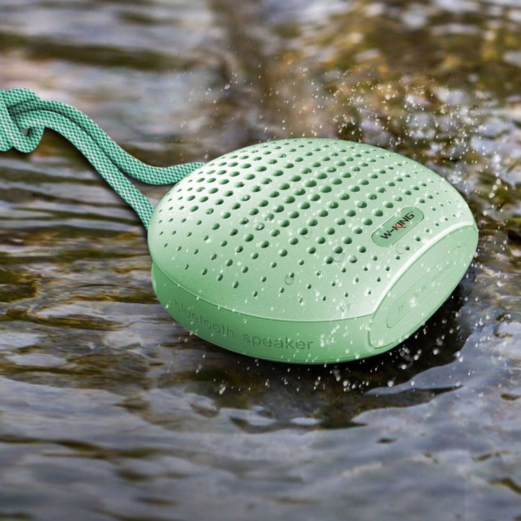 W-KING S4 Button Shape Design Portable Waterproof Bluetooth 4.1 Stereo Speaker, with Built-in MIC & Lanyard, Support Hands-free & Aux-in & TF Card & FM & MP3, Bluetooth Distance: 10m(Blue)