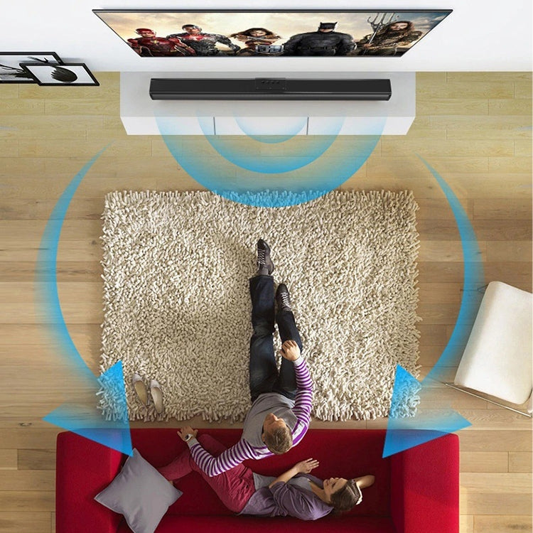 D01 20W Bar Shape Wireless Home Theater Bluetooth Speaker Soundbar, Support TF Card / U Disk / AUX(Black)