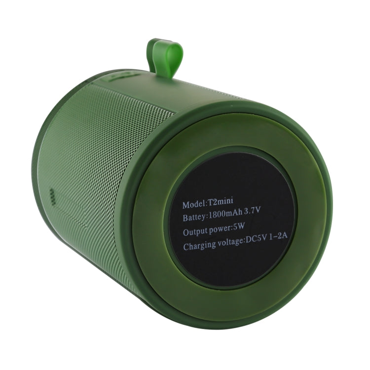 T2 mini Portable Water Resistant Wireless Bluetooth V4.1+EDR Stereo Speaker with Hook, For Mobile Phones / Tablets / Laptops, Built-in Microphone, Support TF Card & FM Tuner, Bluetooth Distance: 10m