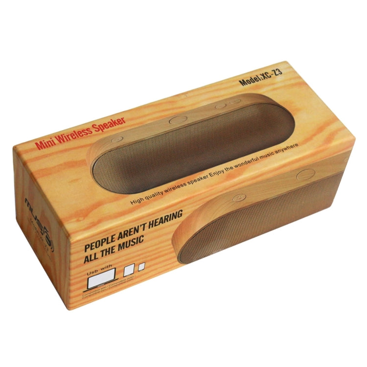 Z3 Mini Portable Wood Grain Pattern Bluetooth Stereo Speaker, with MIC, Support Hands-free Calls & TF Card & AUX, Bluetooth Distance: 10m