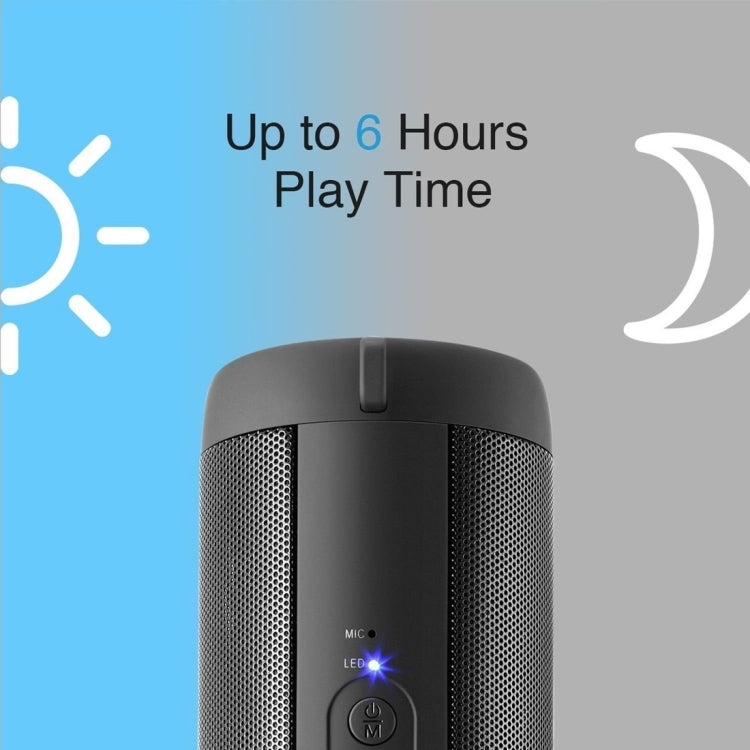 T2 3ATM Waterproof Portable Bluetooth Stereo Speaker, with Built-in MIC & LED & Hanging Hook, Support Hands-free Calls & TF Card, Bluetooth Distance: 10m