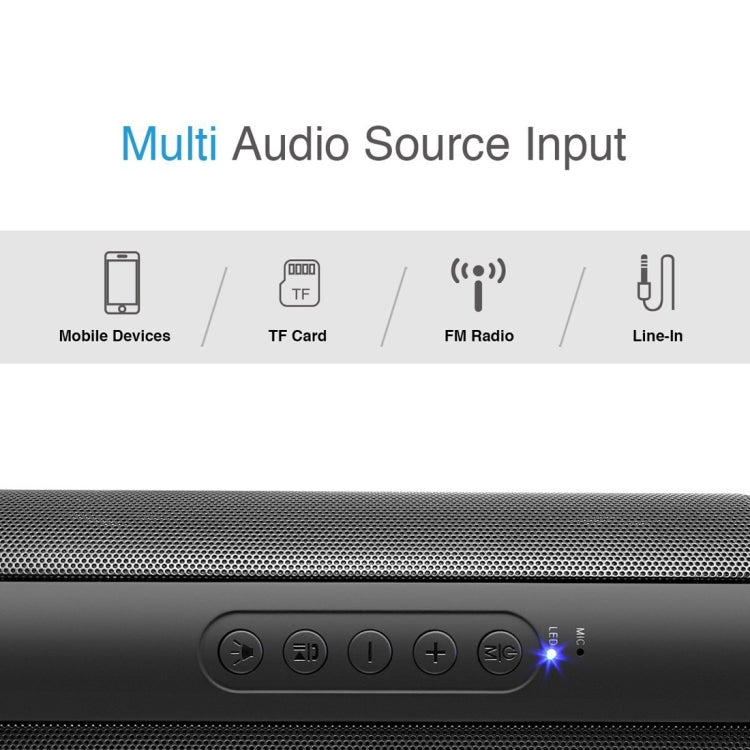 T2 3ATM Waterproof Portable Bluetooth Stereo Speaker, with Built-in MIC & LED & Hanging Hook, Support Hands-free Calls & TF Card, Bluetooth Distance: 10m