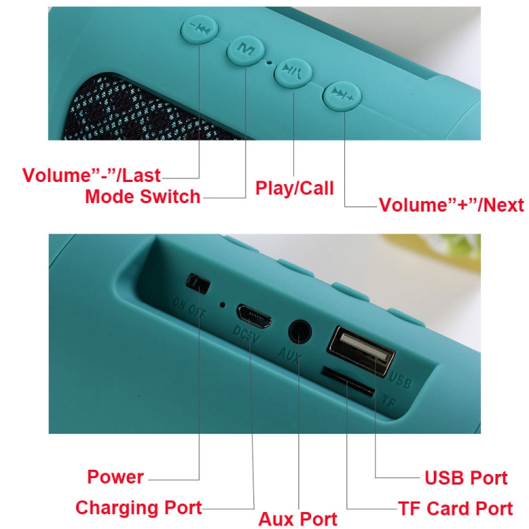 Portable Outdoor Riding Bluetooth Stereo Speaker, with Built-in MIC, Support Hands-free Calls & TF Card & AUX IN, Bluetooth Distance: 10m