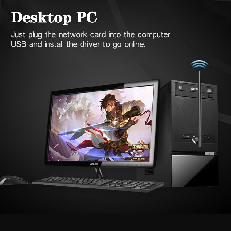 LV-UAC08 USB 2.0 600Mbps 2.4GHz + 5Hz AC Dual Band USB WIFI Adapter