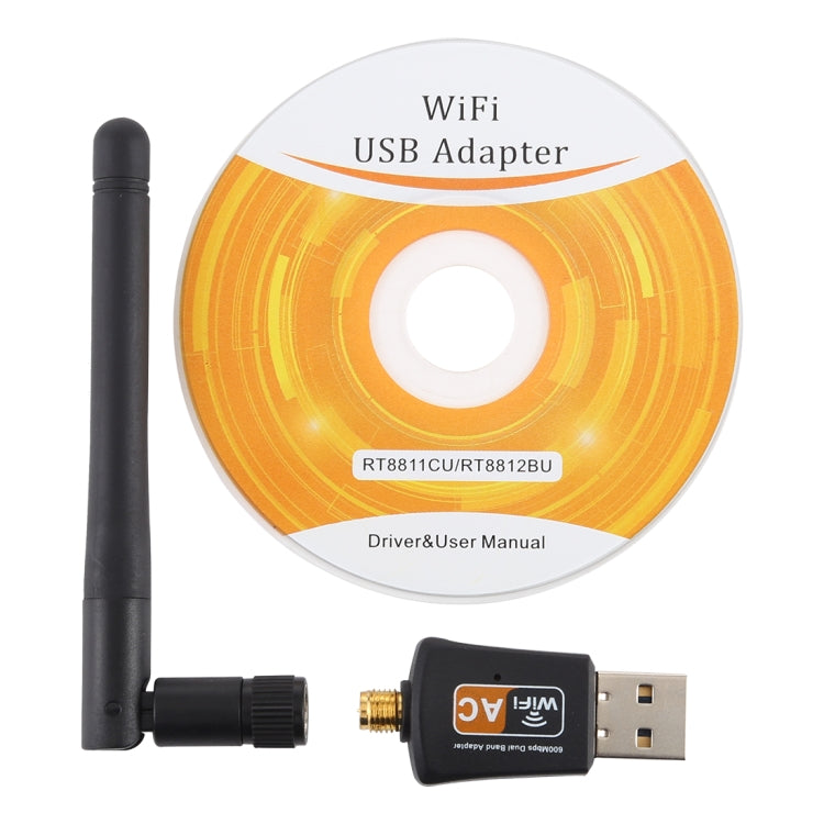 LV-UAC08 USB 2.0 600Mbps 2.4GHz + 5Hz AC Dual Band USB WIFI Adapter