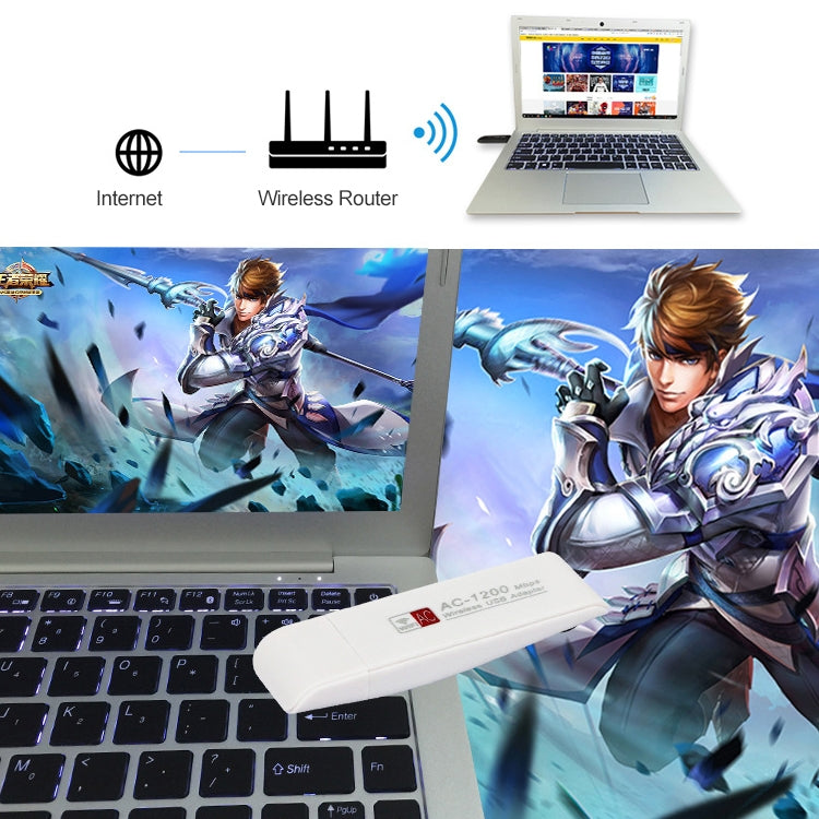 AC1200M 1200Mbps 2.4G/5G USB 3.0 WiFi Adapter External Network Card