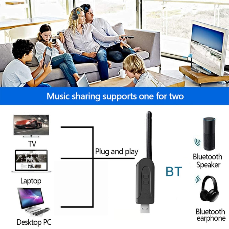 B52 USB Bluetooth 5.0 Wireless Audio Transmitter with Antenna
