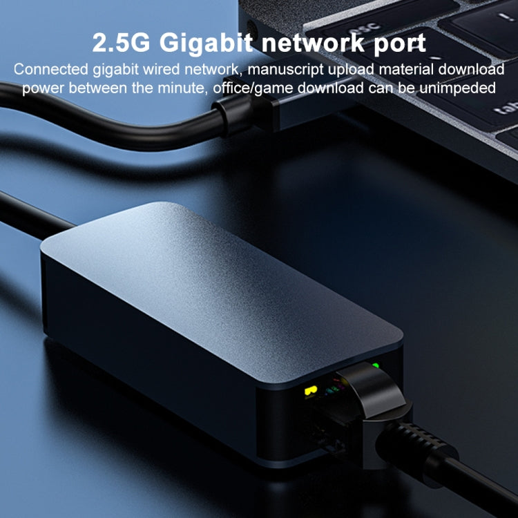 USB-A To 2500Mbps RJ45 Network Card Ethernet Adapter  - Grey