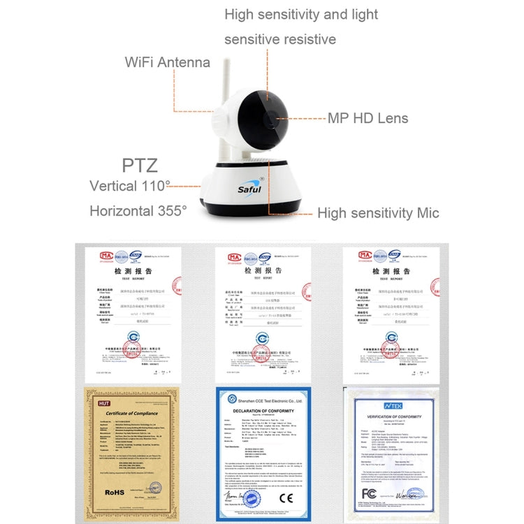 TS-IP700 1/3 inch IR-CUT PTZ WiFi Intelligent IP Camera, Support Night Vision / Motion Detection