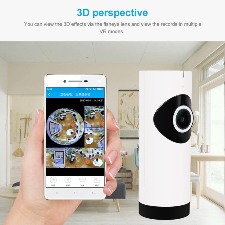 FV-A1801-720P 1.0MP 720P HD 180 Degrees Wide Angle WiFi Security IP Camera, Support Infrared Night Vision / Motion Detection / TF Card, EU Plug