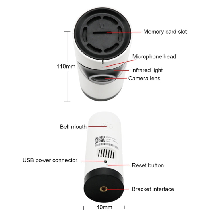 FV-A1801-720P 1.0MP 720P HD 180 Degrees Wide Angle WiFi Security IP Camera, Support Infrared Night Vision / Motion Detection / TF Card, EU Plug