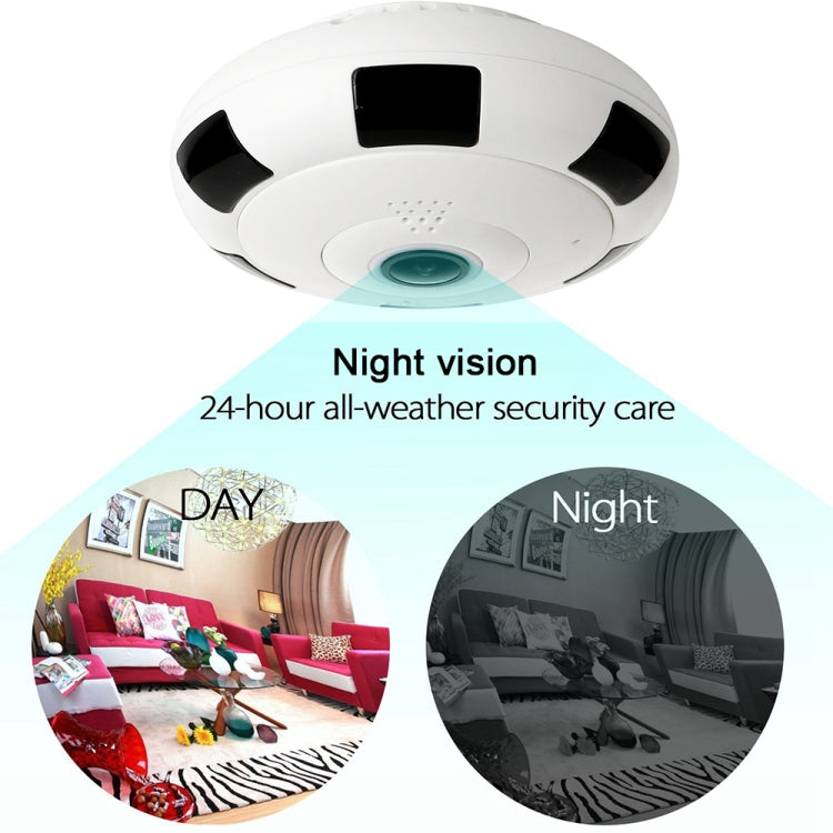 FV-G3602B-1080PH 2.0MP 1080P HD 360 Degrees Wide Angle WiFi Security IP Camera, Support Infrared Night Vision / TF Card, EU Plug