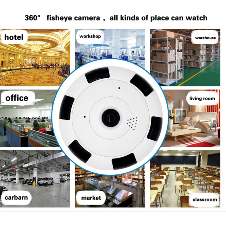 FV-G3602B-1080PH 2.0MP 1080P HD 360 Degrees Wide Angle WiFi Security IP Camera, Support Infrared Night Vision / TF Card, EU Plug