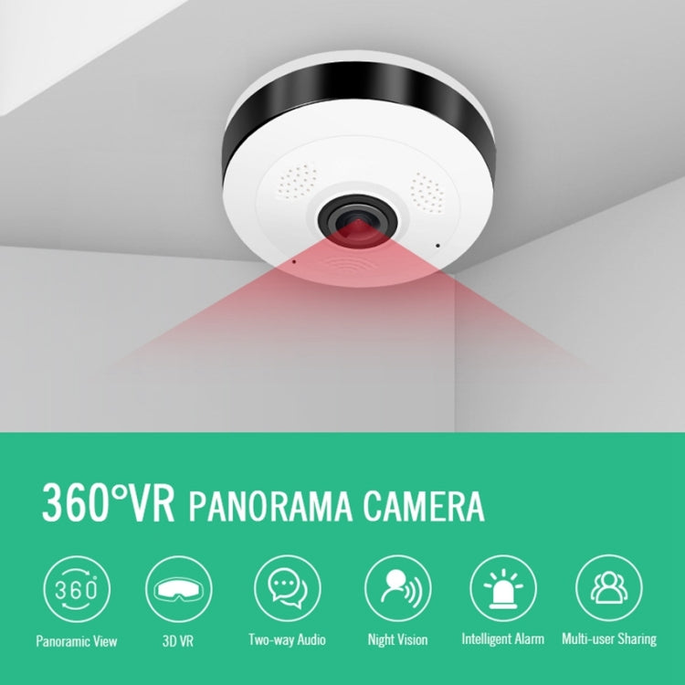 FV-G3607B-1080PH 2.0MP 1080P HD 360 Degrees Wide Angle WiFi Security IP Camera, Support Infrared Night Vision / Motion Detection / TF Card, EU Plug