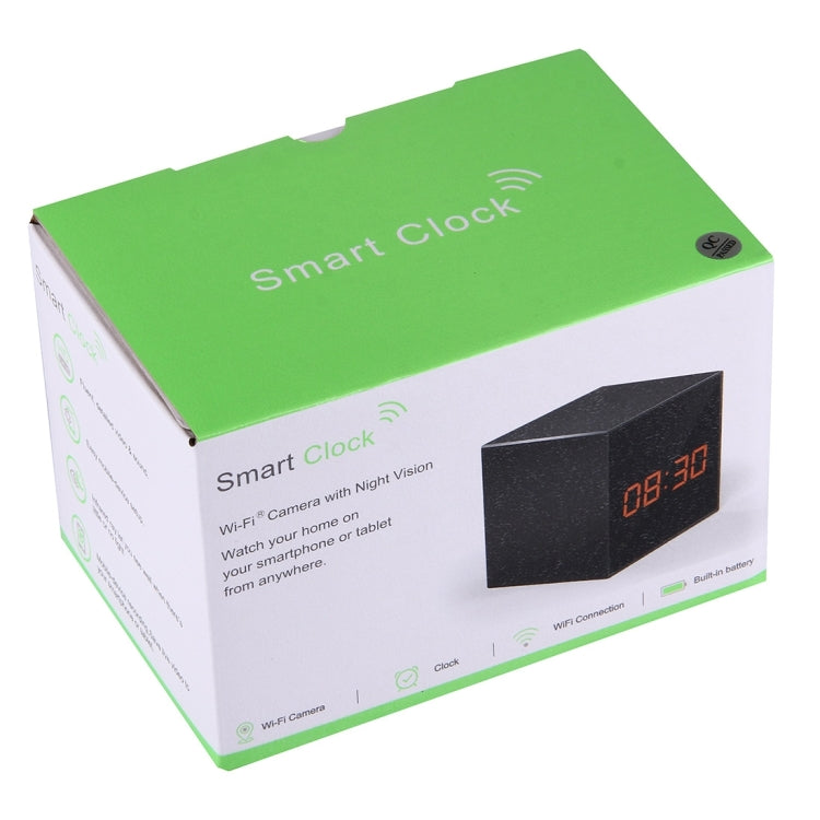 Smart Clock Camera HD 720P 1.0MP WiFi Camera / Security Camera, Support IR Night Vision & Clock & TF Card