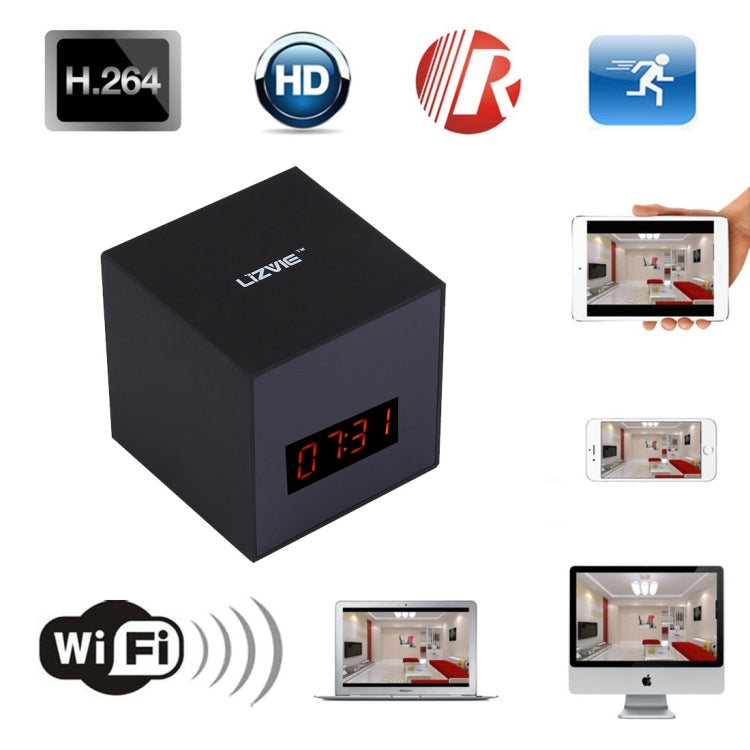 Smart Clock Camera HD 720P 1.0MP WiFi Camera / Security Camera, Support IR Night Vision & Clock & TF Card