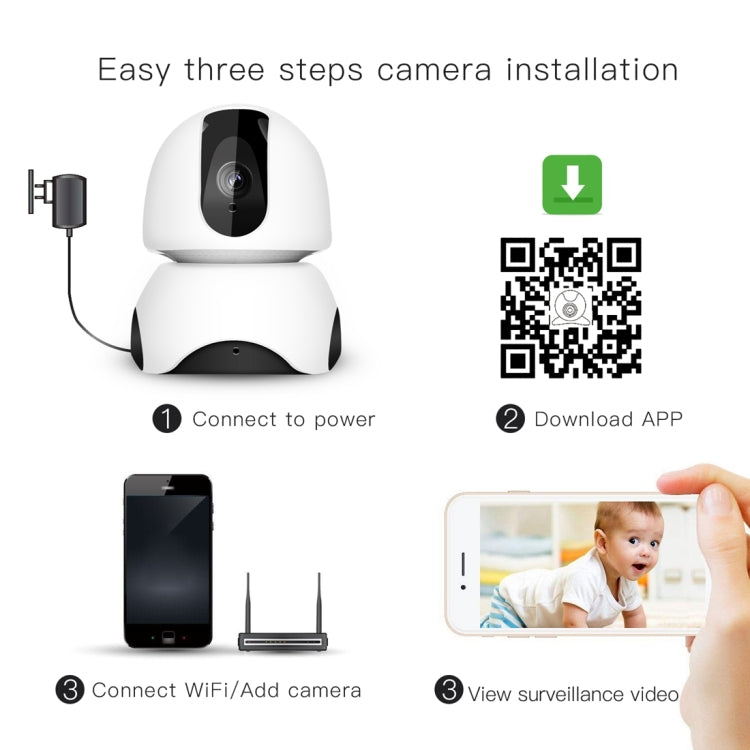 EC30 3D Navigation Internet Network HD 2.0MP Video Camera, Support IR Night Vision & TF Card & Audio Input / Output(White)