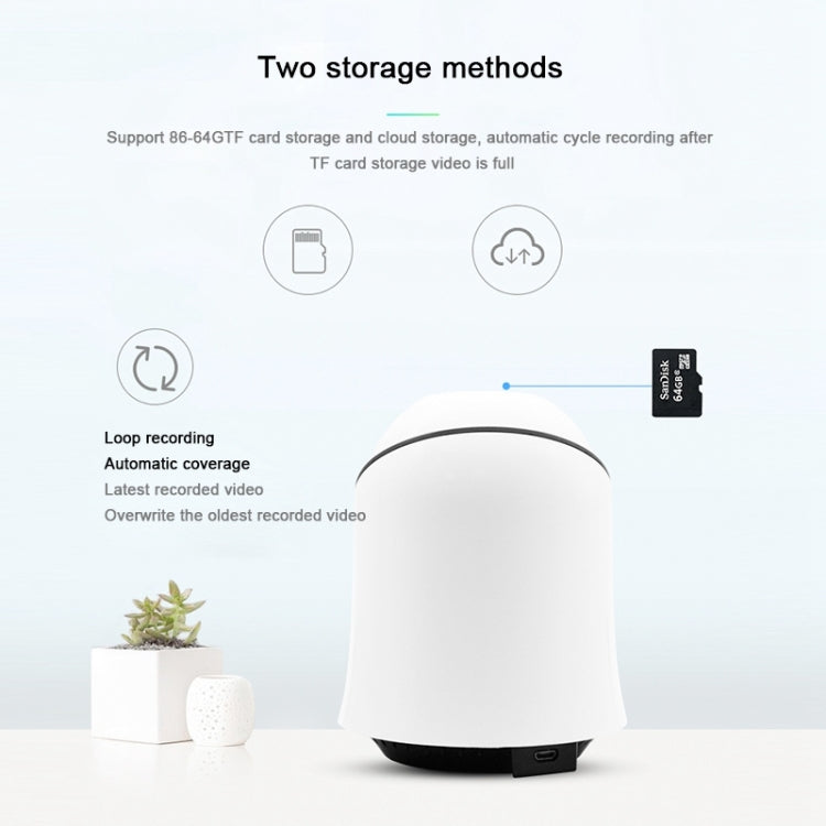 Y10C Smart 1080P 2.0MP Security WiFi Video Camera, Support Monitor Detection & IR Night Vision & TF Card(White)