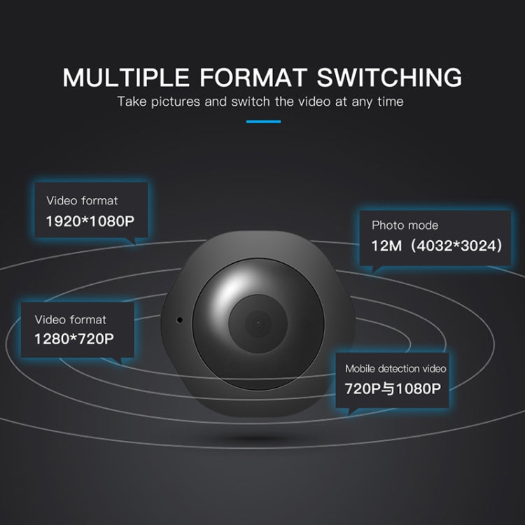 H6 HD1080P P2P Wearable Mini DV Camera, with IR Night Vision & Imported High-Definition Lens(Black)