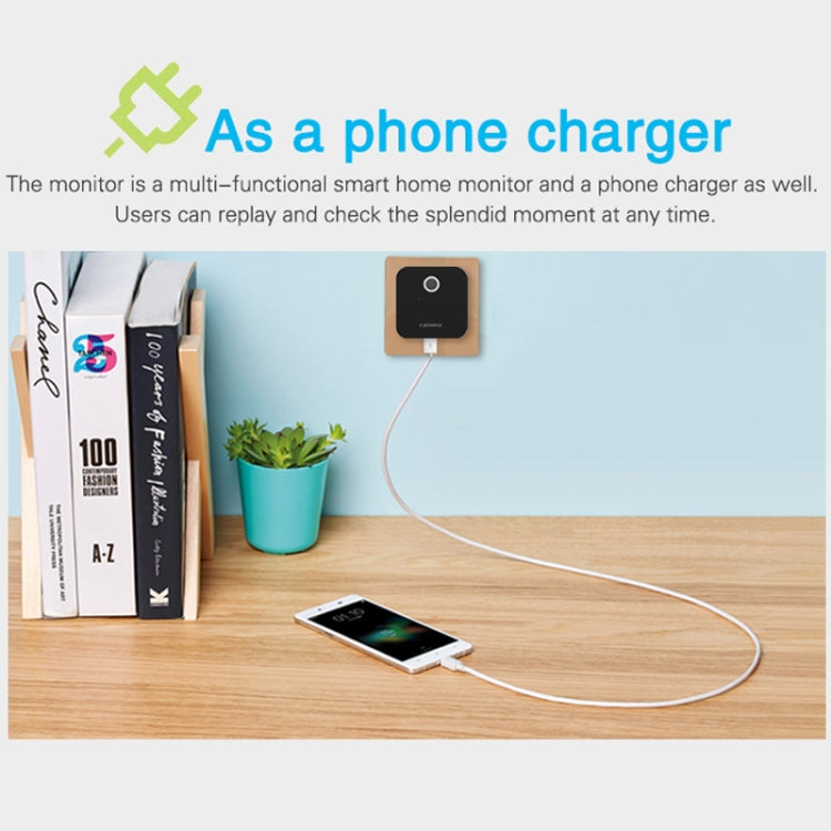 S6 Smart Home Monitor, Built-in Microphone, Supports WIFI &155 degree Wide-angle Lens & TF Card & USB & Plug