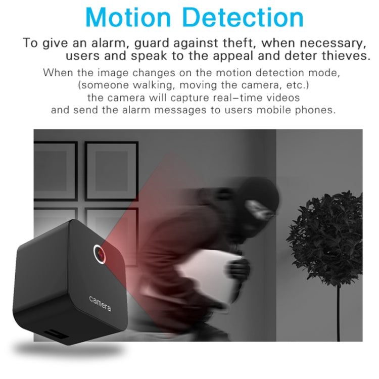 S6 Smart Home Monitor, Built-in Microphone, Supports WIFI &155 degree Wide-angle Lens & TF Card & USB & Plug