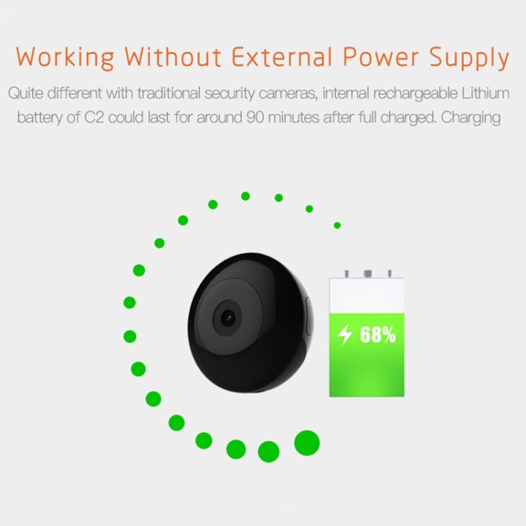 C2 Mini 1280 x 720P WiFi IP Camera, Support Infrared Night Vision & Motion Detection & TF Card(Black)