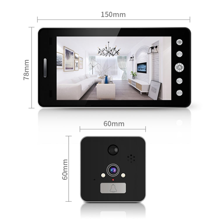 TS-MTK509 5 inch 1080P Smart Electronic Camera Eye Household Visible Doorbell, Android Version