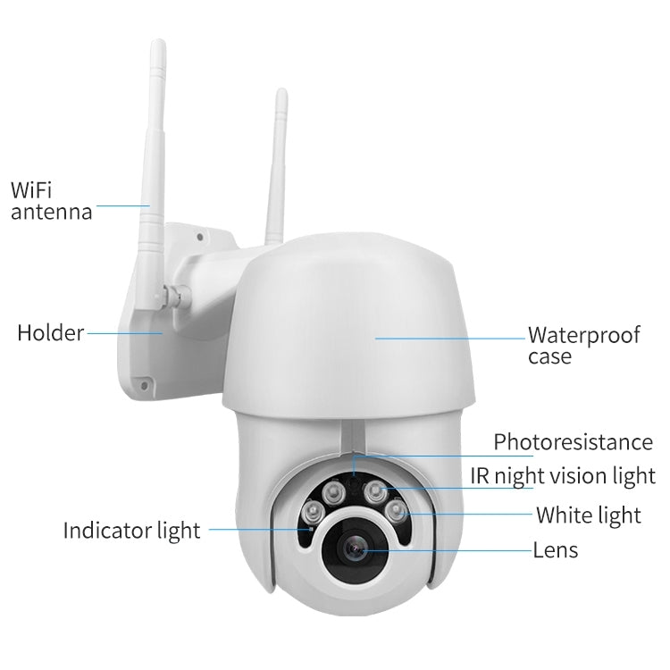 EC76 1080P WiFi IP66 Waterproof IP Camera, Support TF Card / Infrared Night Vision / Motion Detection, EU Plug