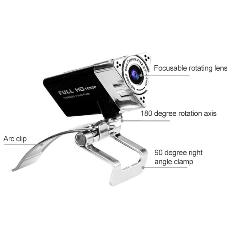 HD 1080P Computer USB WebCam with Microphone