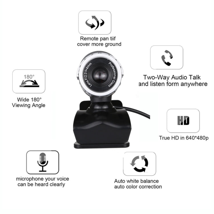 HD Live Broadcast Computer USB WebCam with Microphone