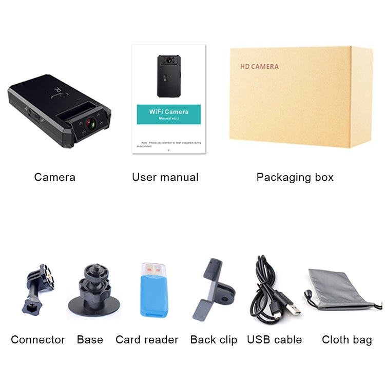 WD6B 4K WiFi Wireless Remote Home Network HD Camera, Support Motion Detection / Infrared Night Vision / TF Card