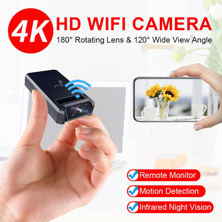 WD6B 4K WiFi Wireless Remote Home Network HD Camera, Support Motion Detection / Infrared Night Vision / TF Card