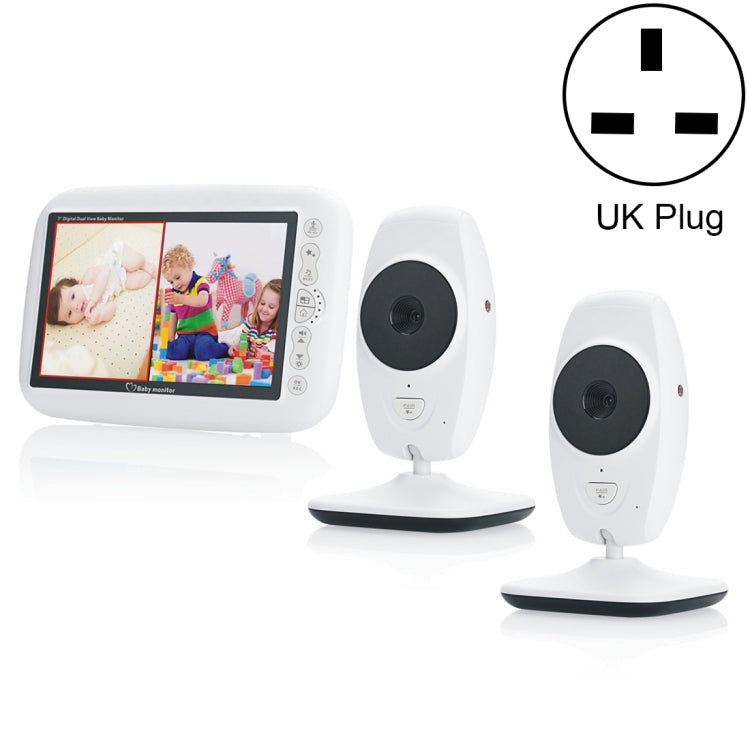 SP870 2 PCS Wireless Digital Monitoring Camera Baby Monitor with 7 inch Large Screen Display, U