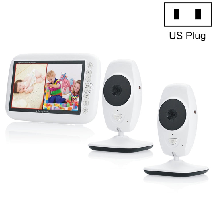 SP870 2 PCS Wireless Digital Monitoring Camera Baby Monitor with 7 inch Large Screen Display, U